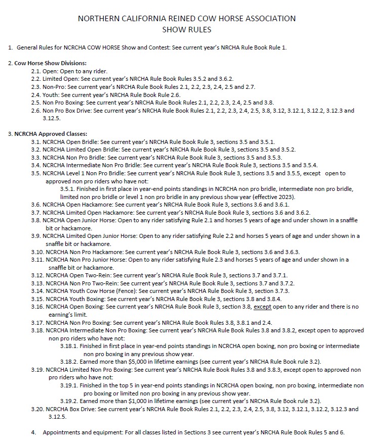 2023 show rules